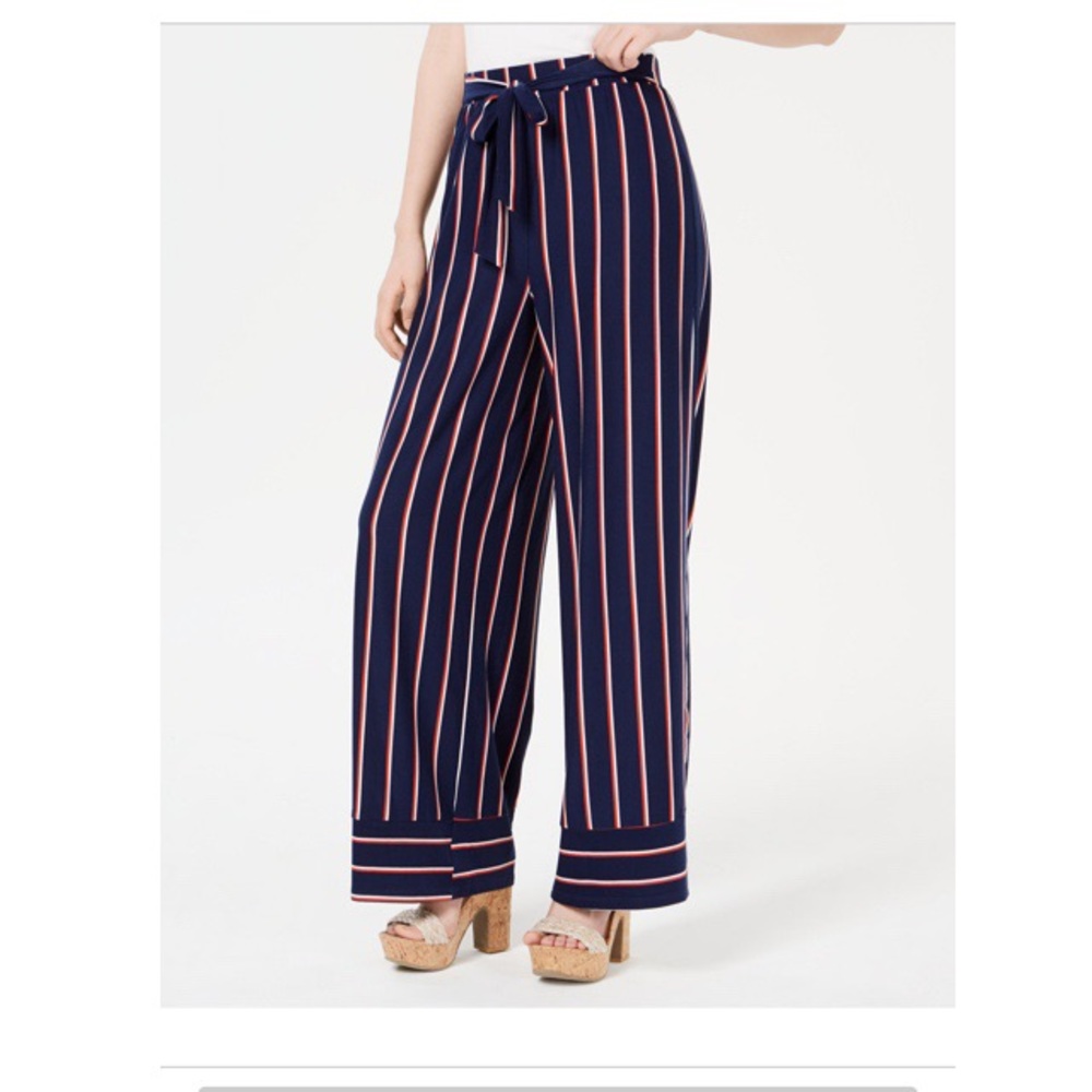 Ultra Flirt Striped Wide-Leg Pants